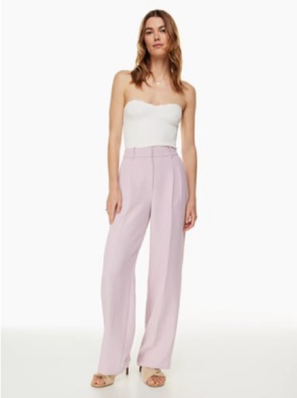 Aritzia Wilfred Sz 0 The Effortless Lilac Crepette Tailored Pants